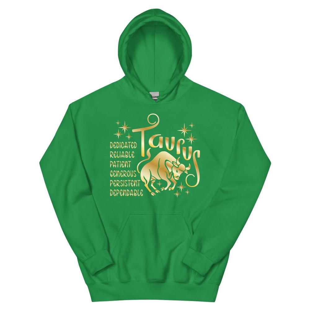 Taurus Zodiac Positive Traits Hoodie - Irish Green Color - https://ascensionemporium.net